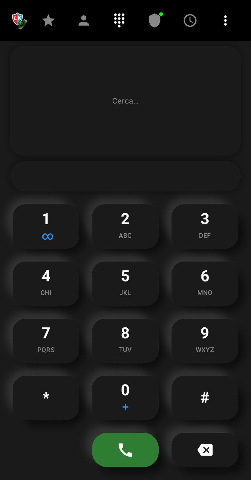 Lechs Dialer & Shield - Wählfeld / Dialer Ansicht