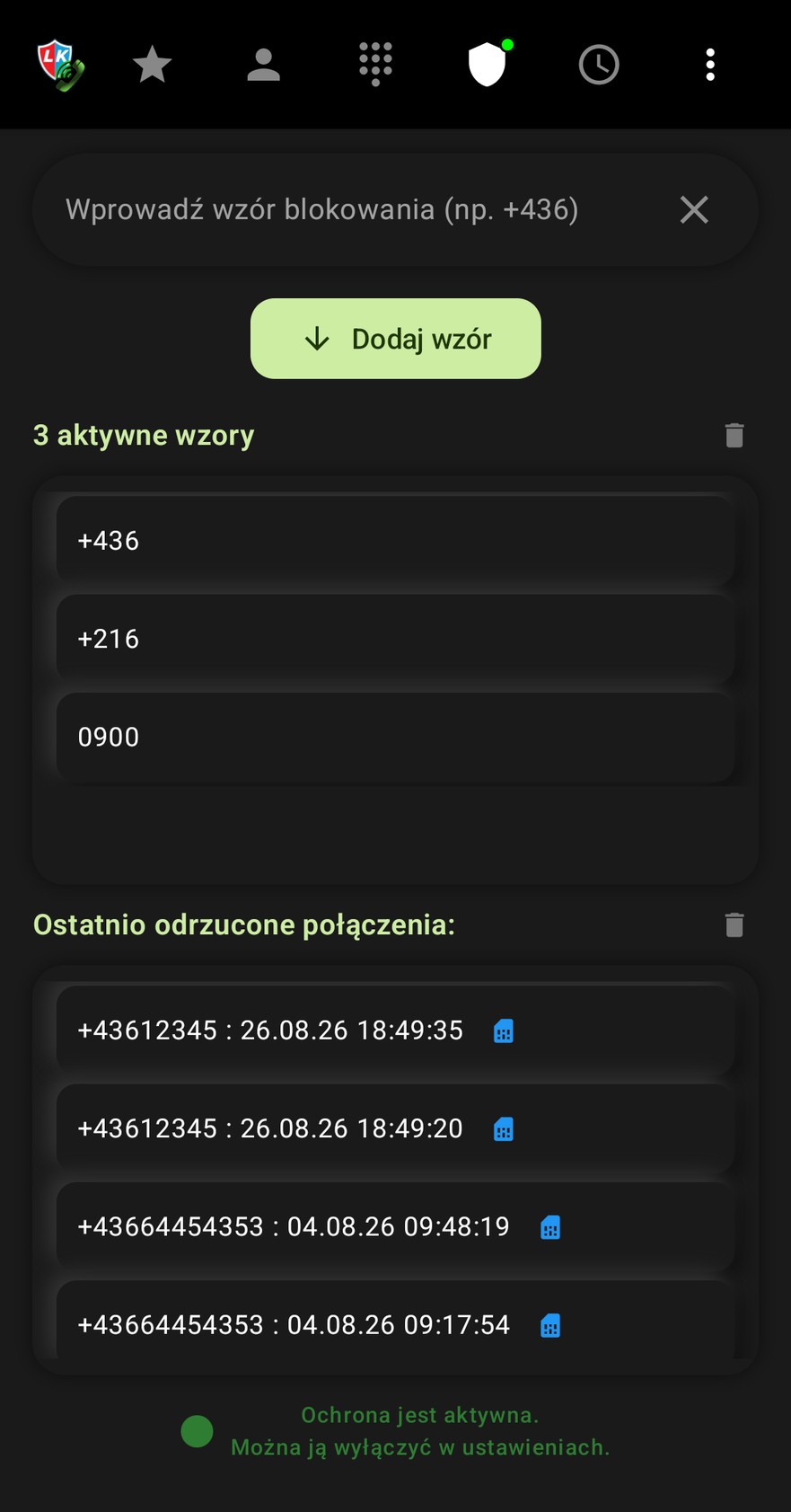Lechs Dialer & Shield - Spamschutz & Shield Regeln